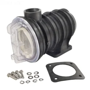 Pool Weasel Strainer Assembly comes with drain plug and Orings and front vac hose adapter